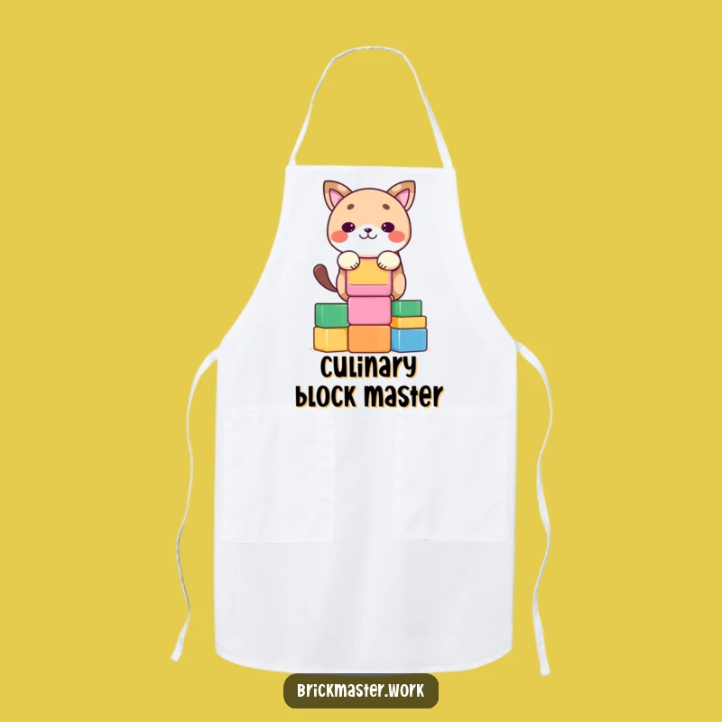 Funny Block Stacker Animal Apron: Kawaii Creative Work Wear