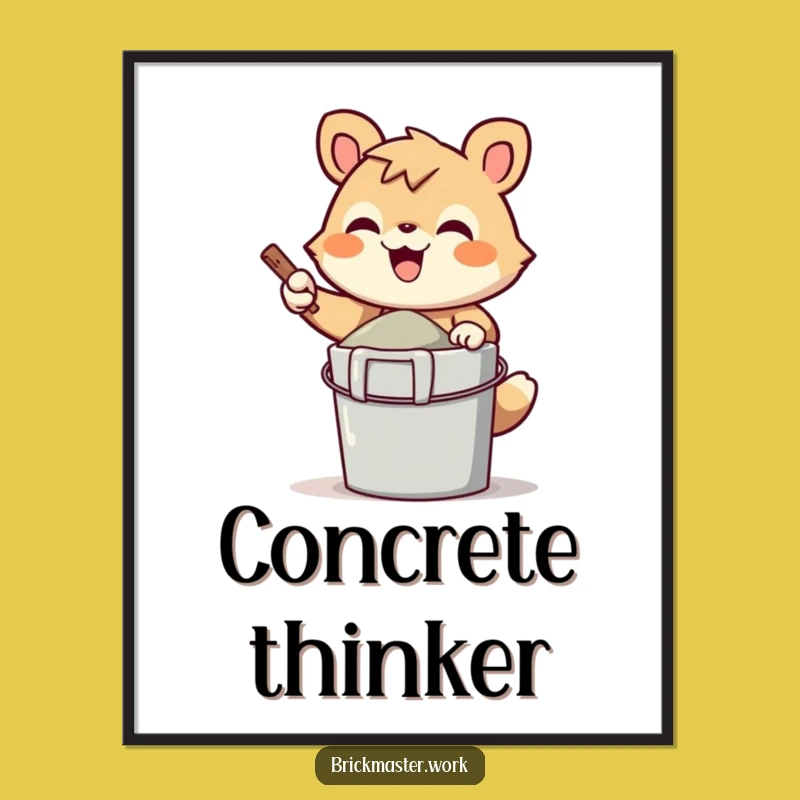 Funny Cement Mixer Animal Digital Art: Cheerful Construction Character Download