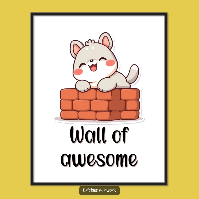 Funny Animal Bricklayer Digital Art: Enthusiastic Construction Character Download