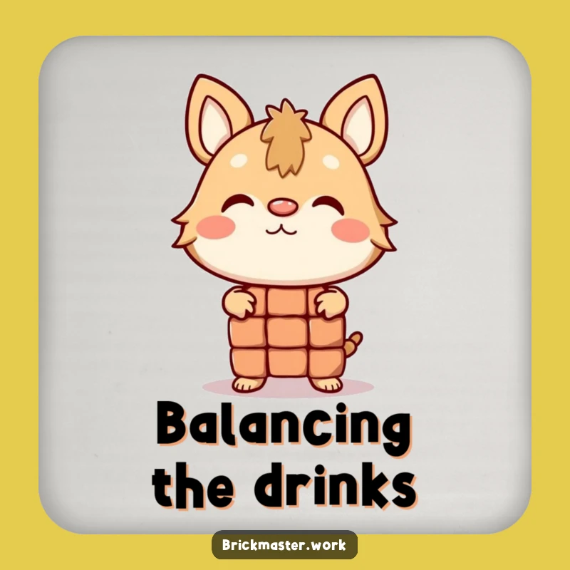 Funny Balancing Brick Animal Coaster: Hilarious Juggler Surface Protector