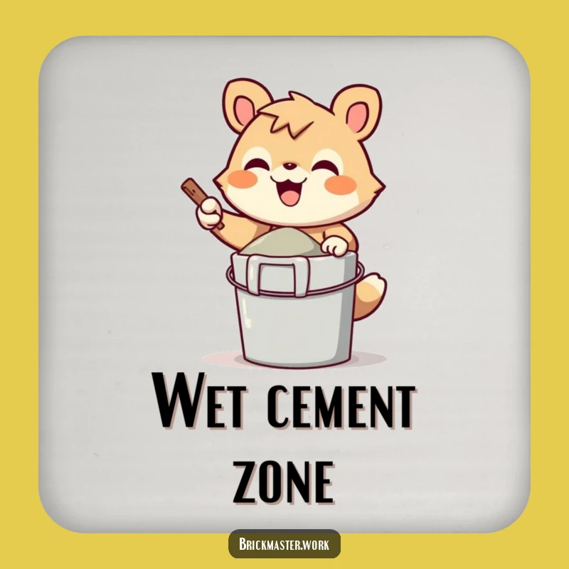 Funny Cement Mixer Animal Coaster: Cheerful Construction Surface Protector