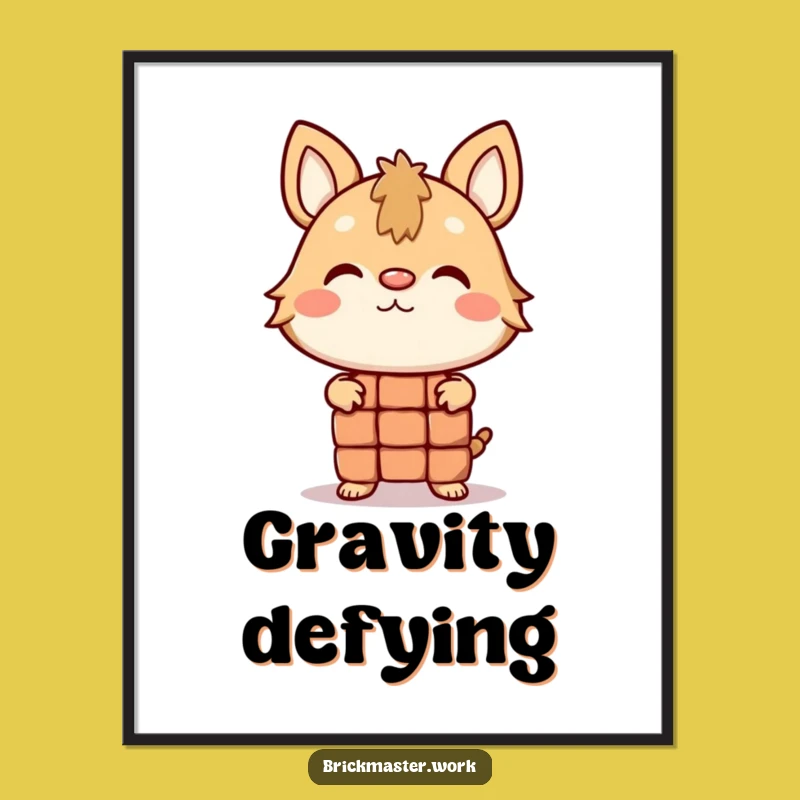 Funny Balancing Brick Animal Poster: Hilarious Juggler Character Art