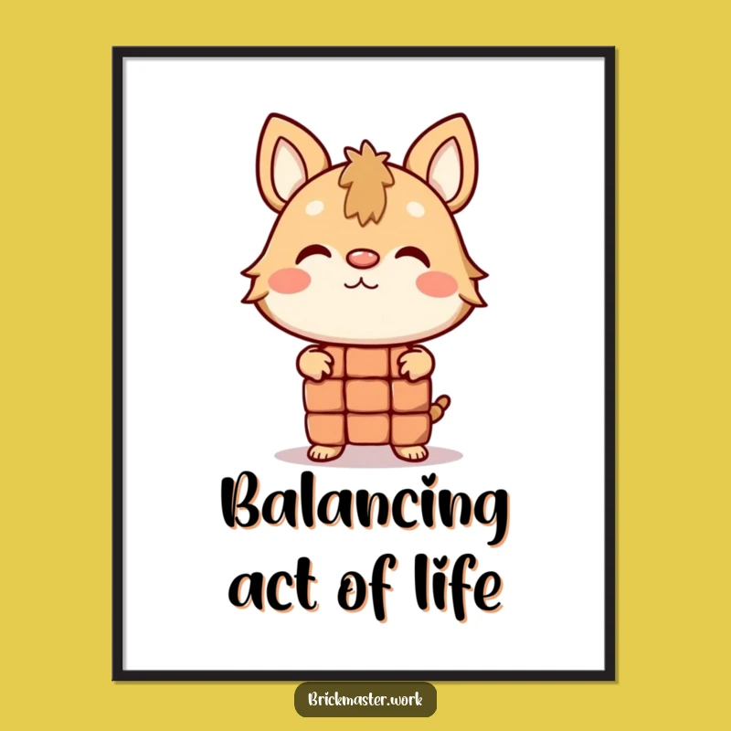 Funny Free Printable Wall Art: Balancing Brick Animal - DIY Decor