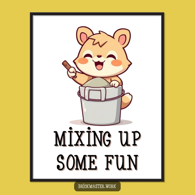 Funny Free Printable Wall Art: Cement Mixer Animal - DIY Downloadable Decor