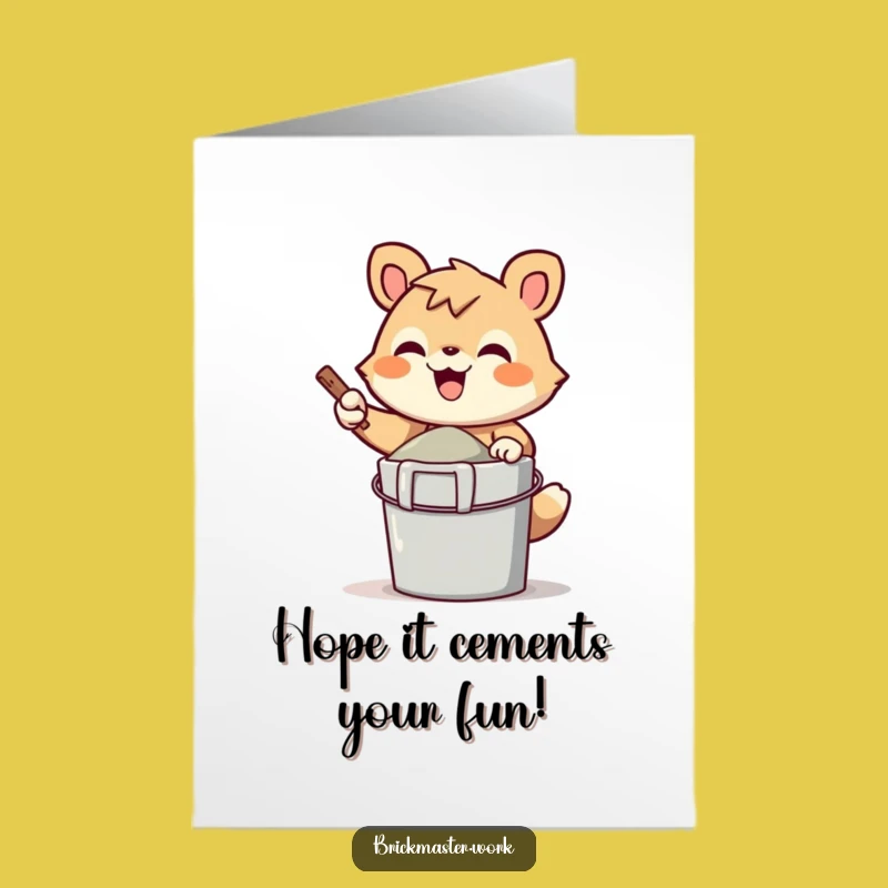 Funny Free Printable Birthday Card: Cement Mixer Animal - DIY Downloadable Gift