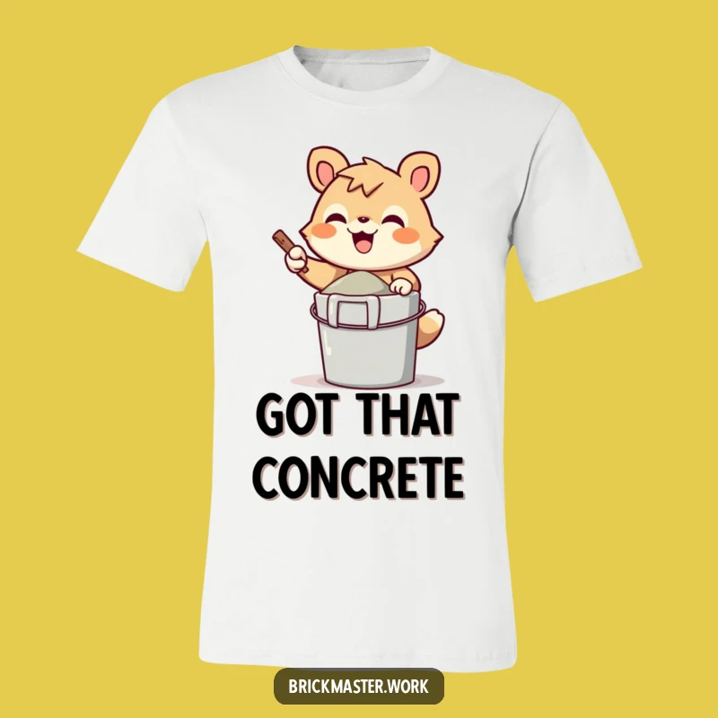 Funny Cement Mixer Animal T-Shirt: Gleeful Construction Character Tee