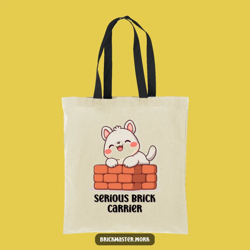 Funny Animal Bricklayer Tote Bag: Enthusiastic Builder Carry-All